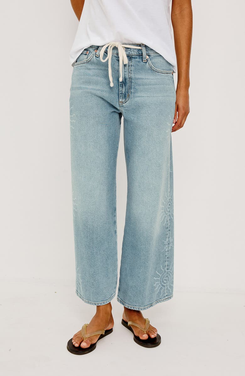 Rails Angeleno Drawstring Crop Wide Leg Jeans, Main, color, Soleil Laser