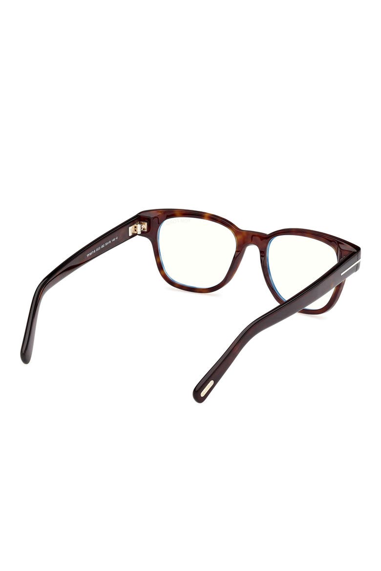 50mm Square Blue Light Blocking Glasses, Alternate, color, HAVANA ECO / T LOGO