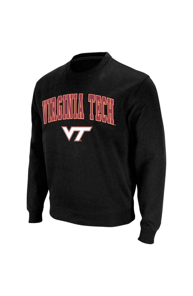 COLOSSEUM Men's Colosseum Black Virginia Tech Hokies Arch & Logo Crew Neck Sweatshirt, Main, color, Black