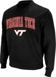 COLOSSEUM Men's Colosseum Black Virginia Tech Hokies Arch & Logo Crew Neck Sweatshirt