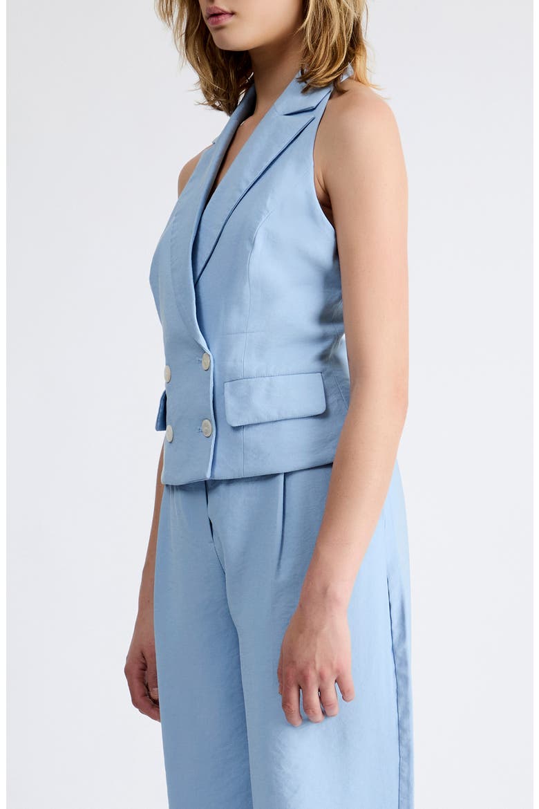 Mia Tailored Double Breasted Top, Alternate, color, BABY BLUE