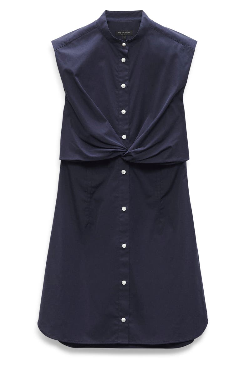 Louisa Sleeveless Poplin Shirtdress, Alternate, color, NAVY