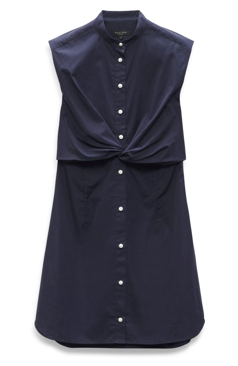 rag & bone Louisa Sleeveless Poplin Shirtdress, Alternate, color, Navy