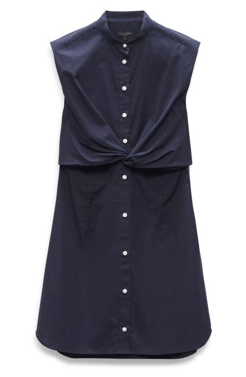 Rag & Bone Louisa Sleeveless Poplin Mini Dress In Navy