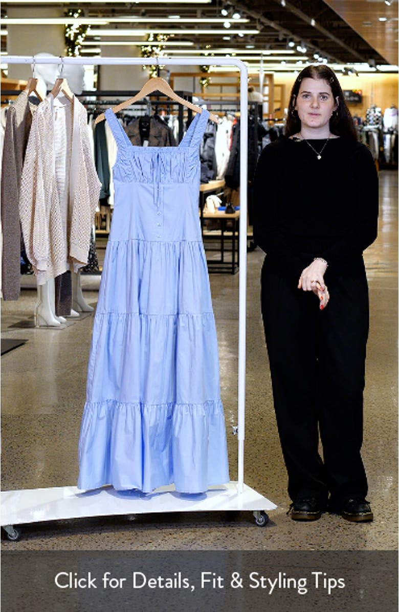 Sleeveless Tiered Cotton Midi Sundress, sales video thumbnail