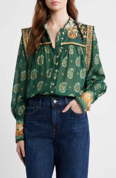 FARM Rio Tayla Paisley Cotton Button-Up Shirt