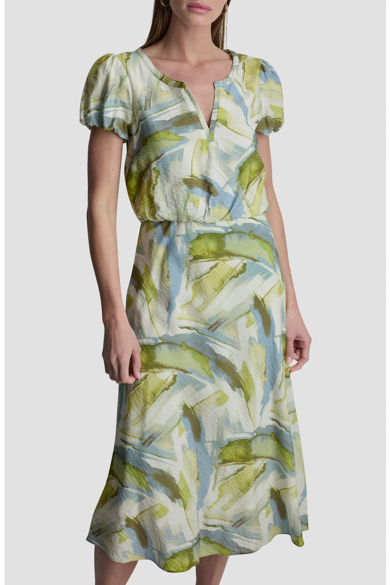 Abstract Print Voile Midi Dress, Alternate, color, MARCH WATERCOLOR