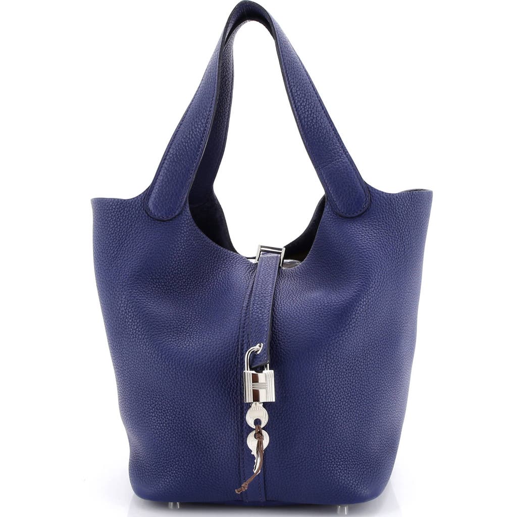 Pre-owned Hermes Hermes Picotin Lock Bag Maurice Mm In Blue
