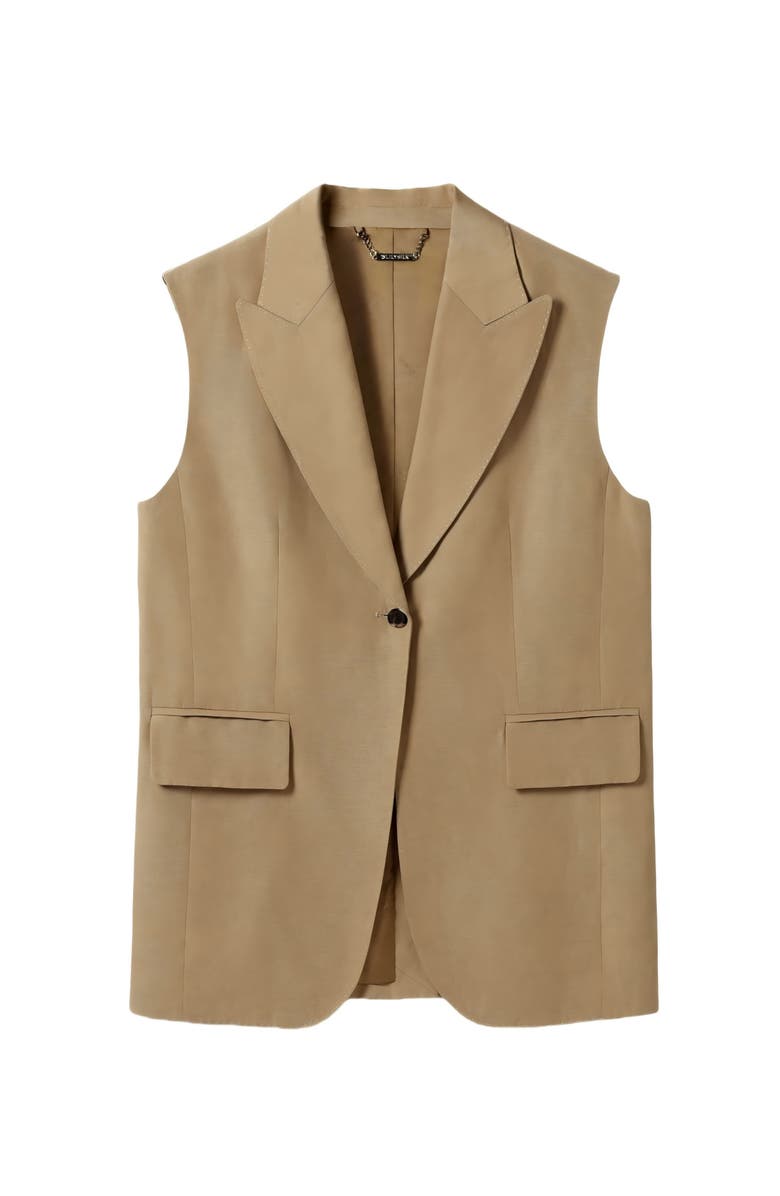 Lilysilk Single Button Sleeveless Lapel Blazer, Main, color, Oak