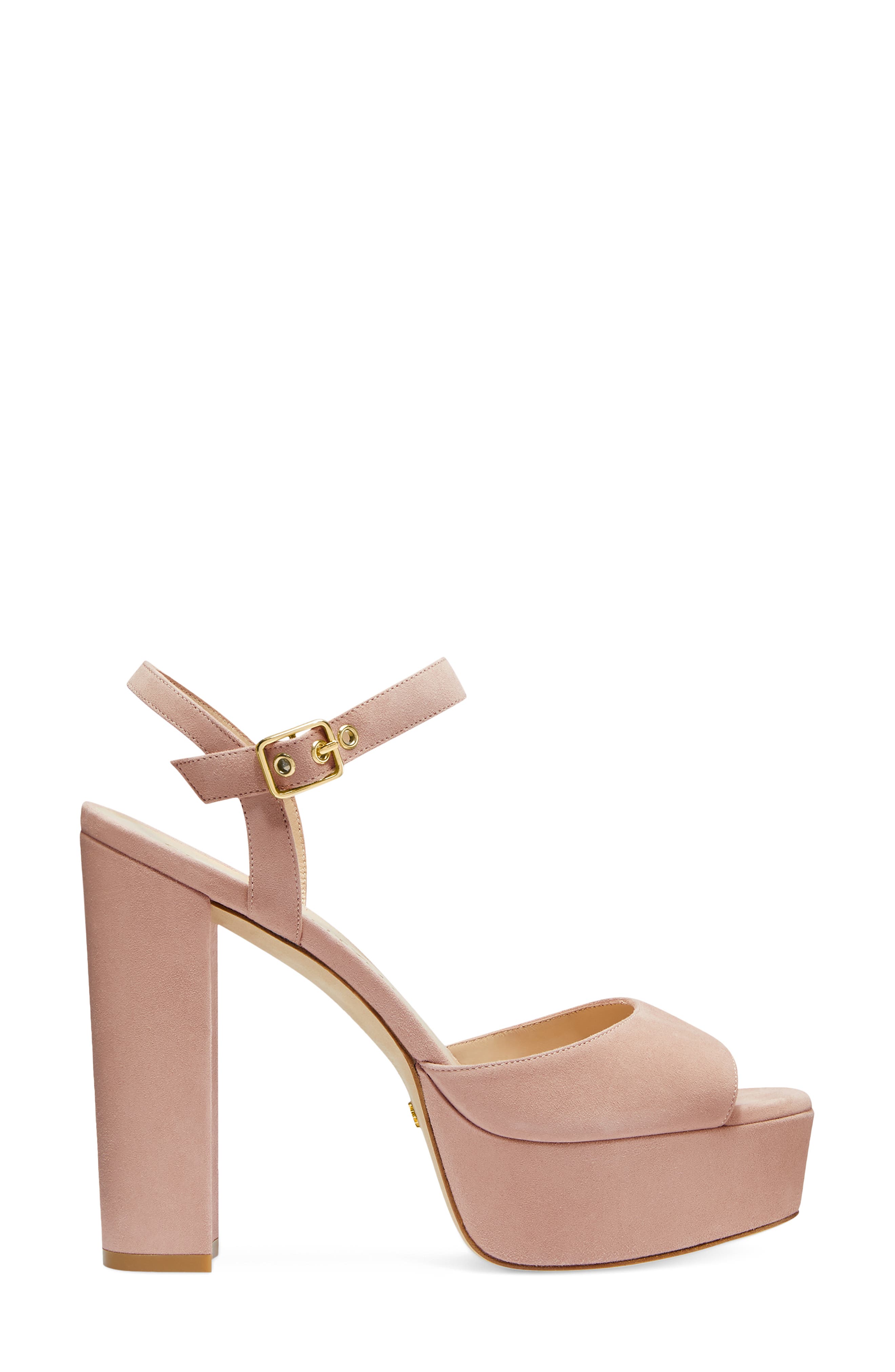 Stuart Weitzman Ryder Suede Platform Sandal, Alternate, color, Adobe