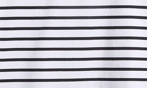 Madewell Everyday Boxy Cotton Crop T-shirt In Black And White Stripe
