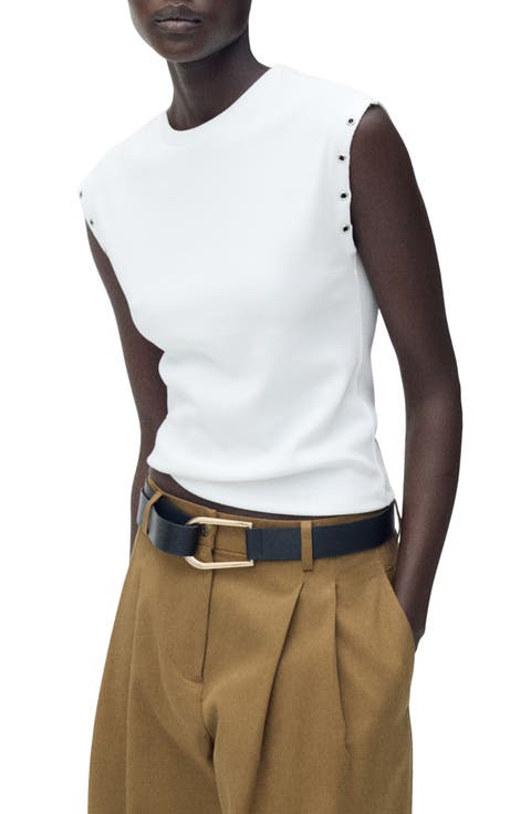 Grommet Cap Sleeve T-Shirt