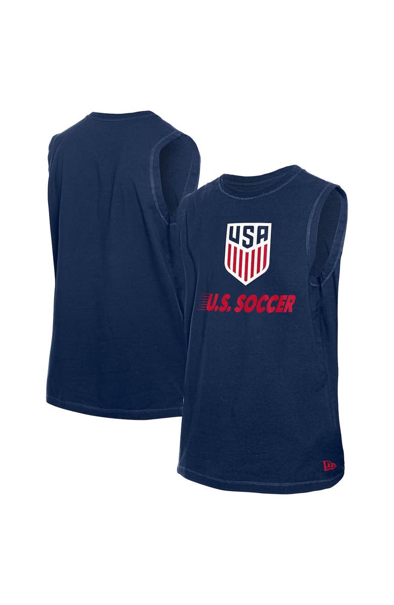 5TH AND OCEAN BY NEW ERA Men's 5th & Ocean by New Era  Navy USMNT Sleeveless Leisure T-Shirt, Main, color, 