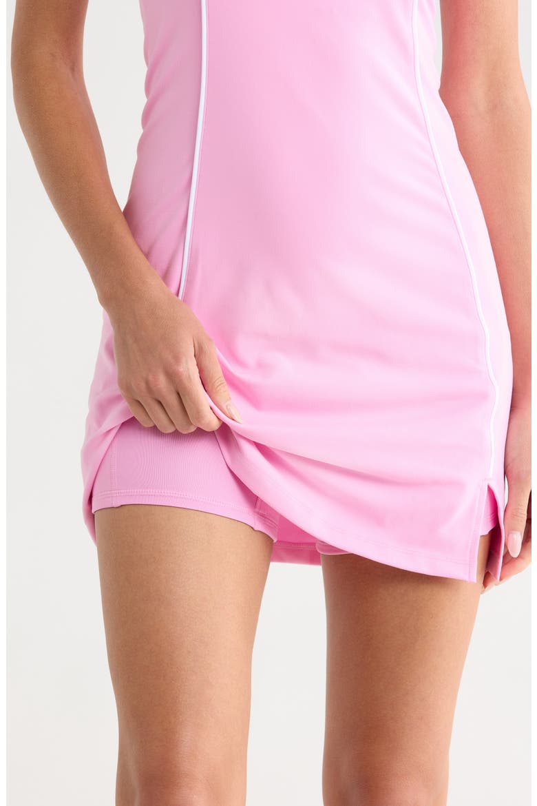 Marilyn Interlock Dress, Alternate, color, PINK PEONY/ WHITE