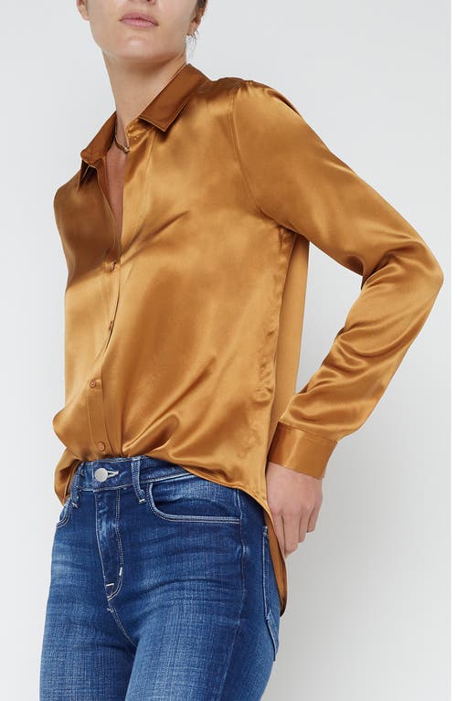 L'agence Tyler Silk Blouse In Brown