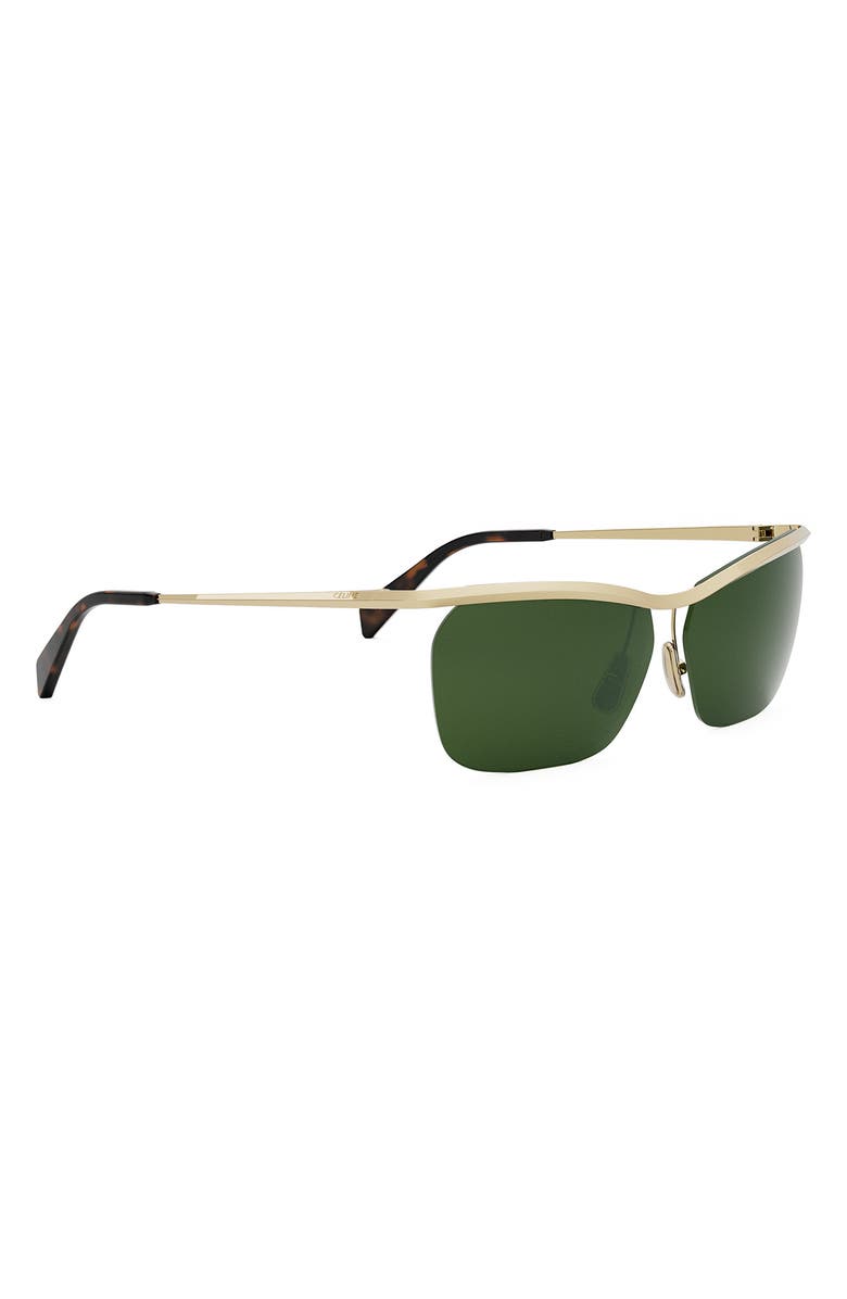 CELINE 62mm Oversize Geometric Sunglasses, Alternate, color, Shiny Endura Gold / Green
