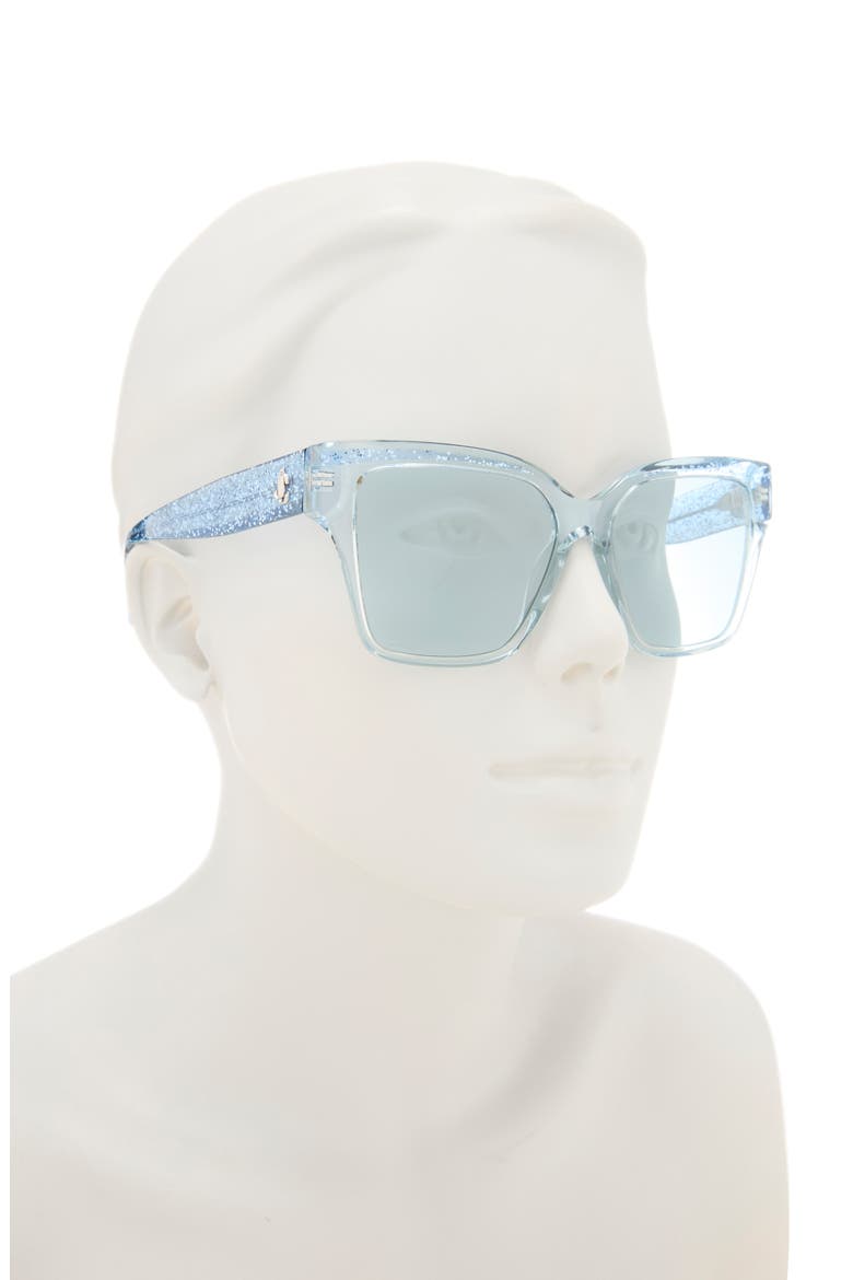 55mm Pillow Sunglasses, Alternate, color, SILVER MIRROR