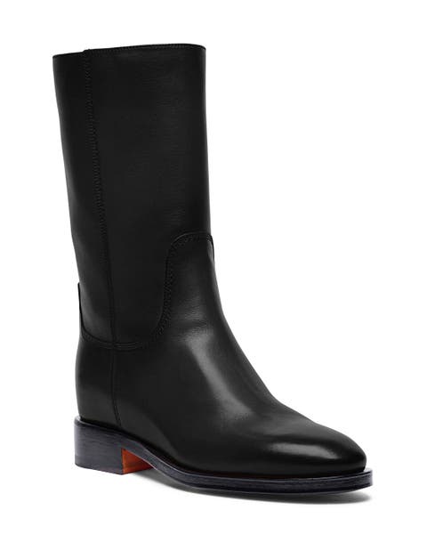 Women's Fleeces Black Leather Boot