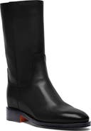 Santoni Women's Fleeces Black Leather Boot