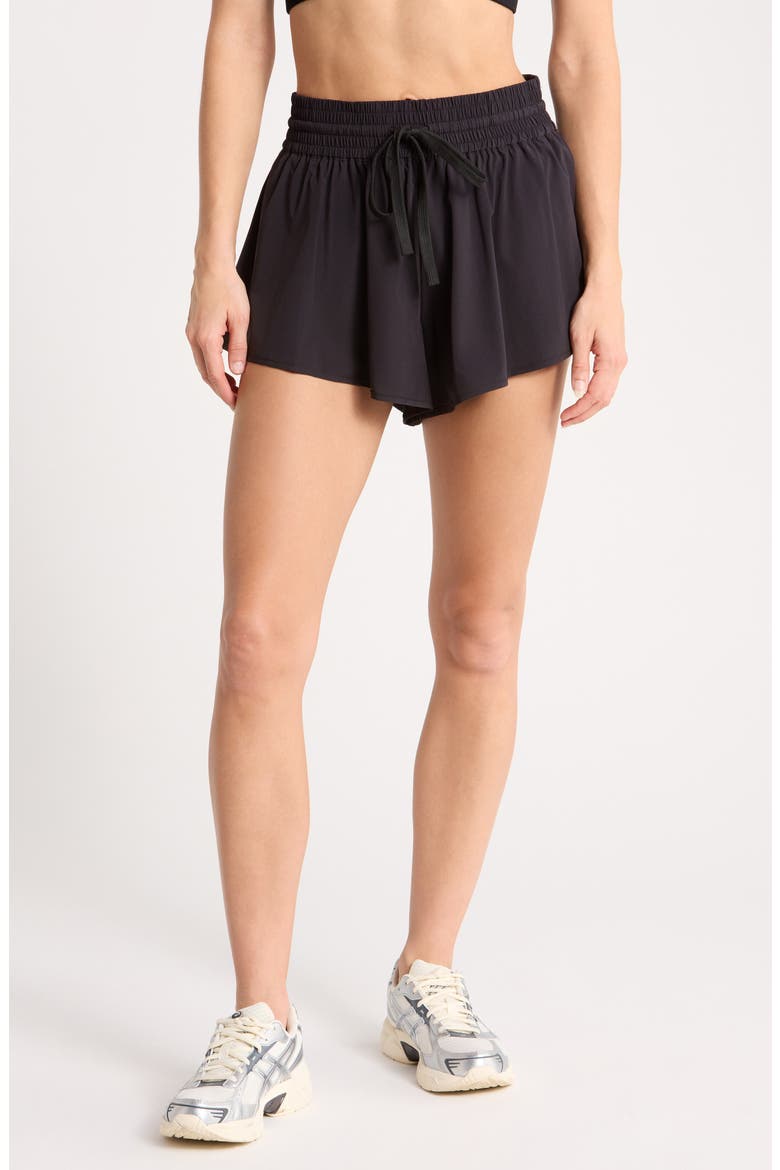 Wild Bloom Performance Shorts, Main, color, BLACK