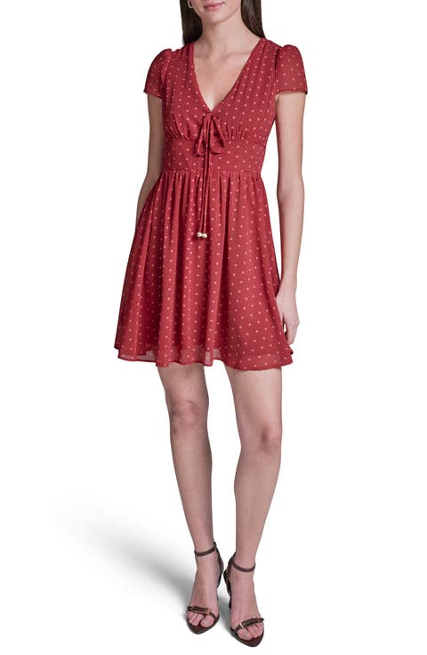 Polka Dot Short Sleeve Woven Dress