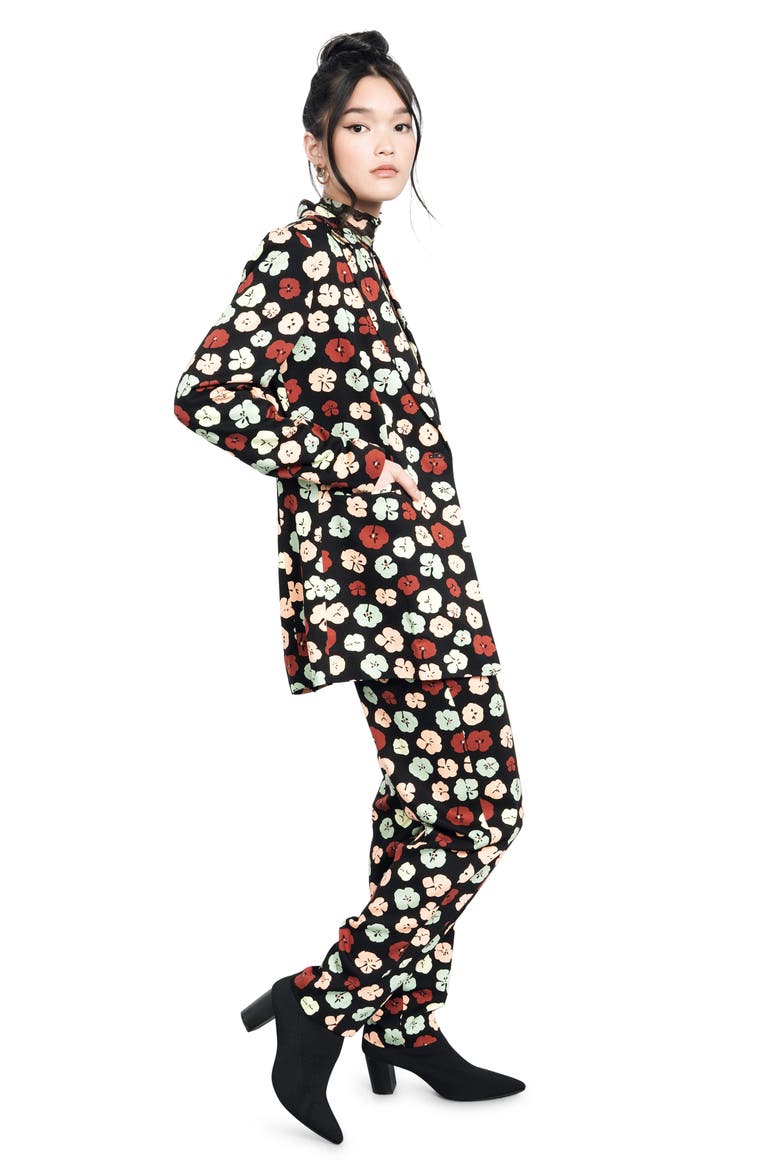 Plaid One-Button Blazer (Nordstrom Exclusive), Alternate, color, BLACK MULTI POPPY GEO