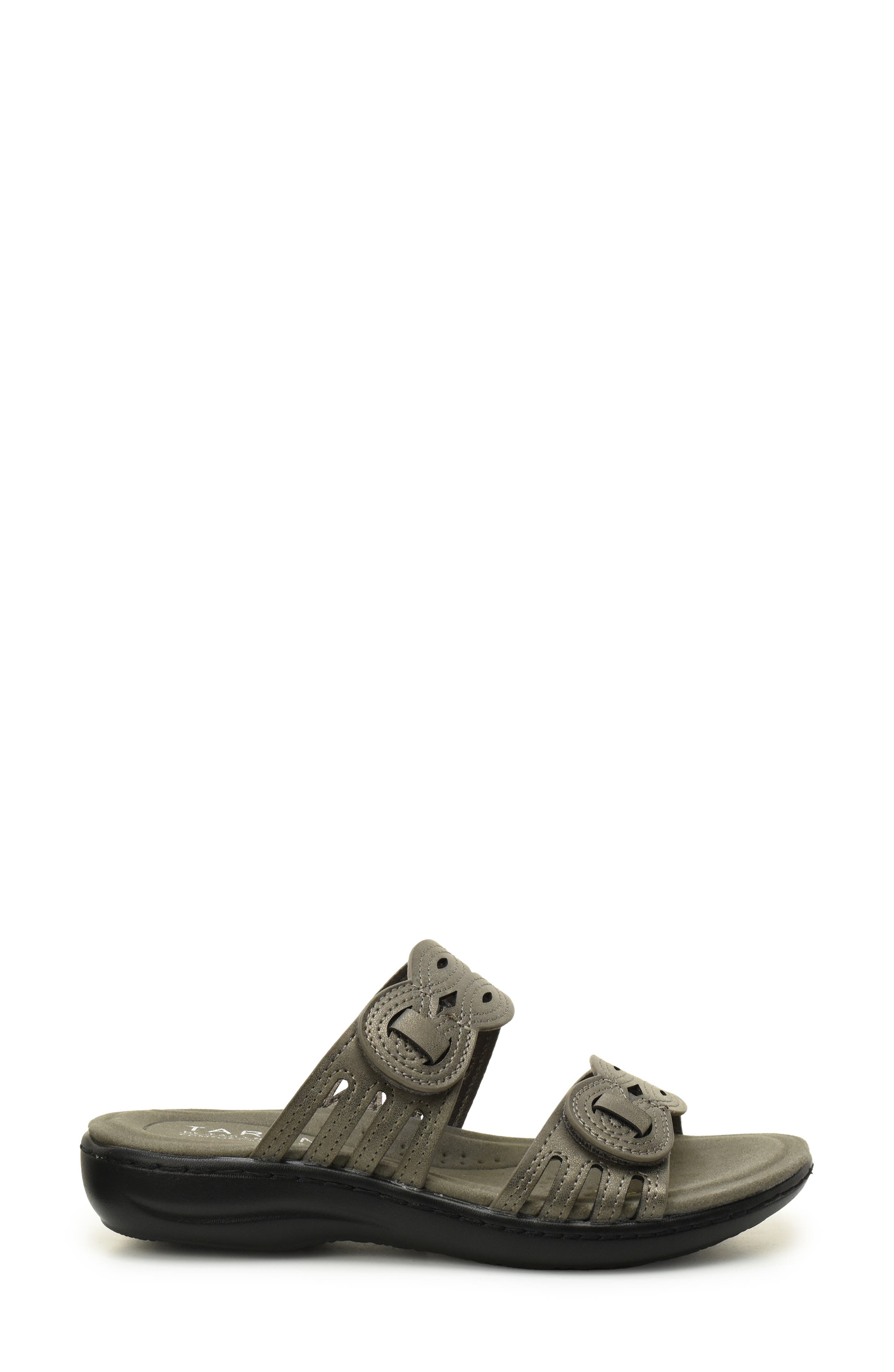 Taryn Rose Cutout Slide Sandal, Alternate, color, Gunmetal