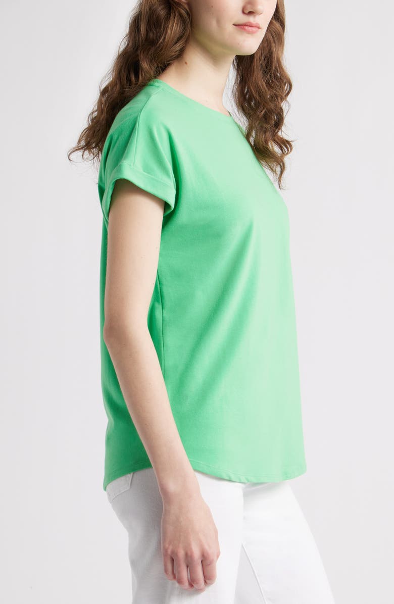 Caslon<sup>®</sup> Cuff Sleeve T-Shirt, Alternate, color, Green Celtic
