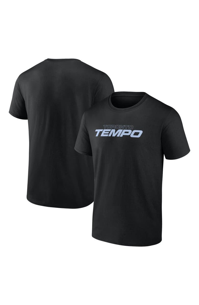 Fanatics MTO Label Men
s Black Toronto Tempo Team Wordmark T-Shirt, Alternate, color, Black