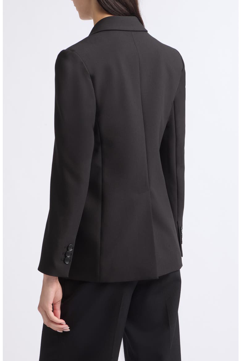 Black Cady Stretch Crepe Blazer, Alternate, color, SOLID BLACK