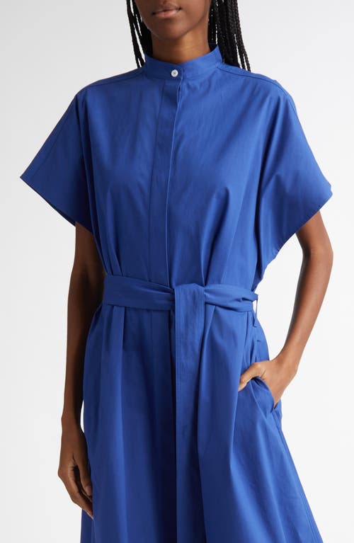 Proenza Schouler Walker Band-collar Eco Poplin Shirtdress In Blue