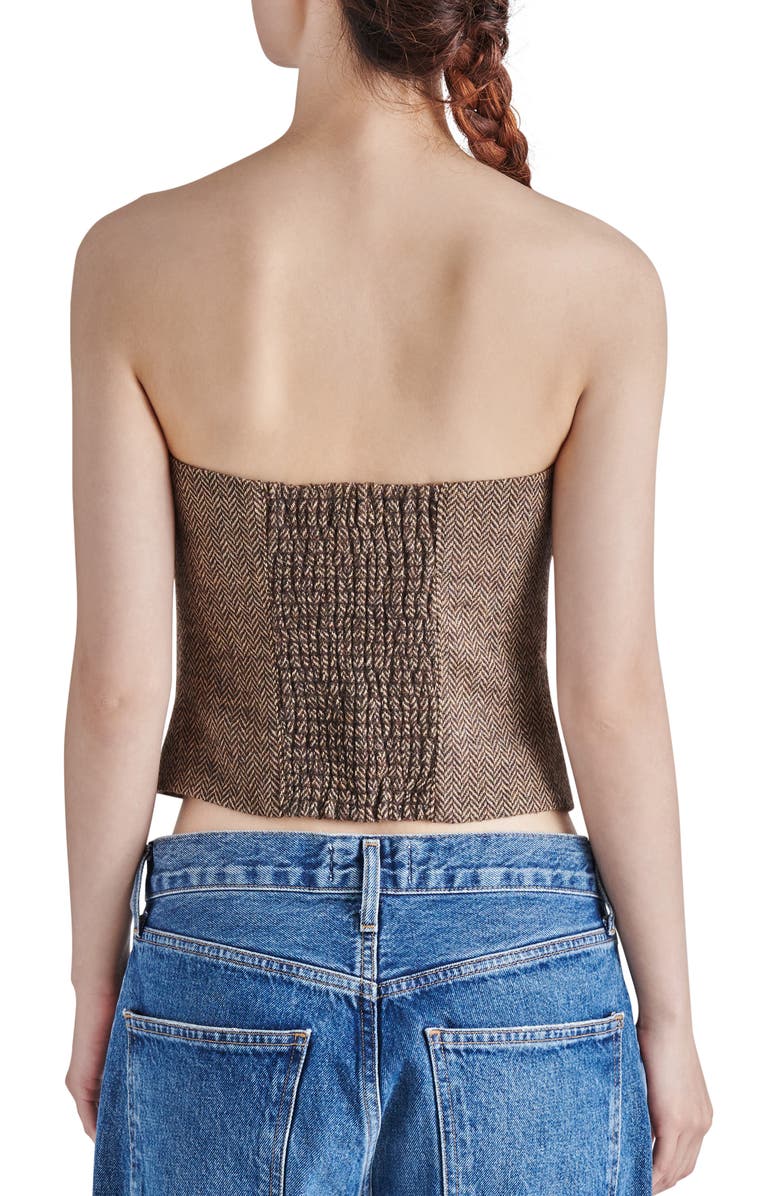 Steve Madden Adare Strapless Herringbone Corset Top, Alternate, color, 