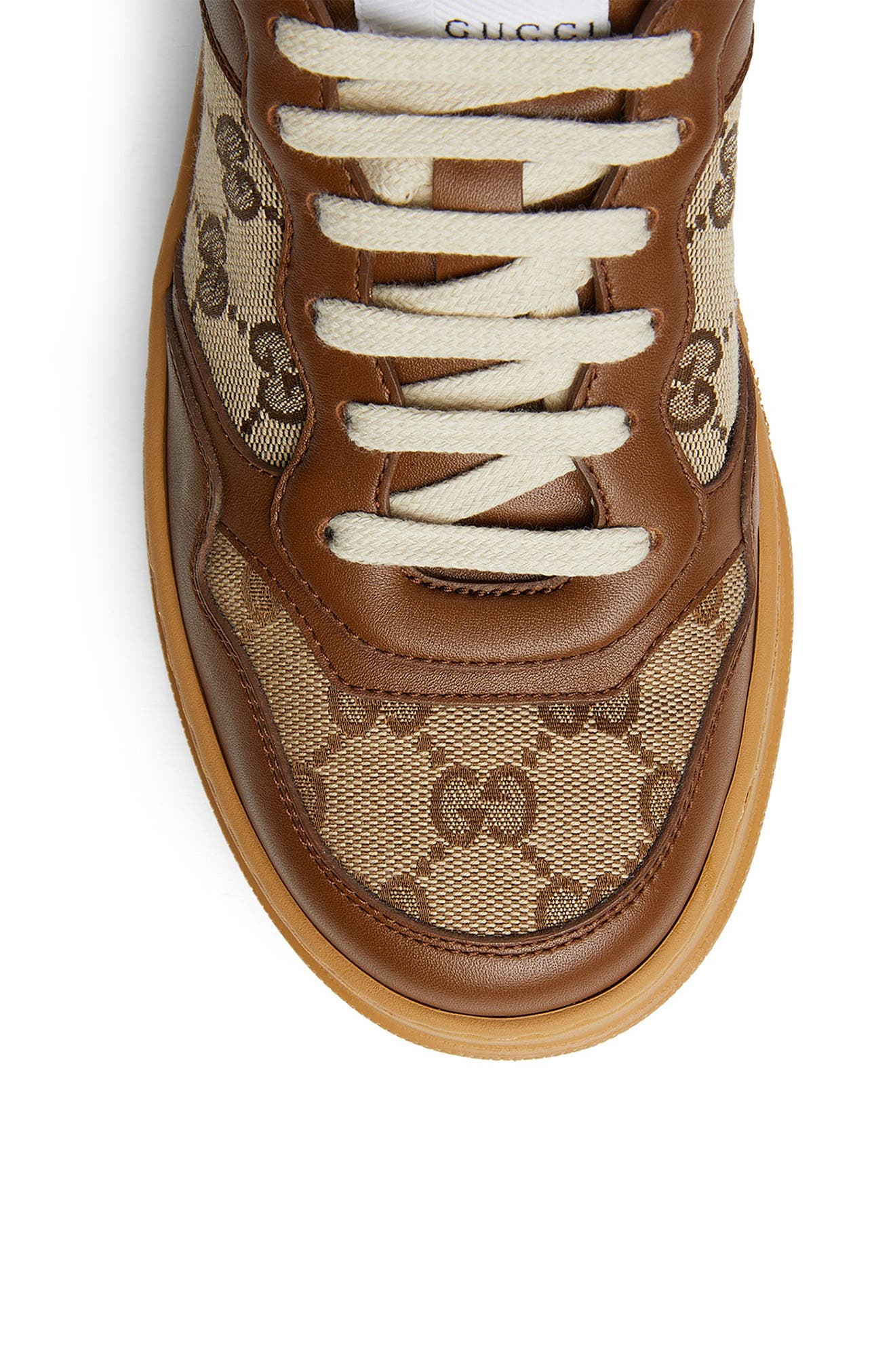 Gucci Chunky B Mixed Media Sneaker, Alternate, color, Beige/ Brown