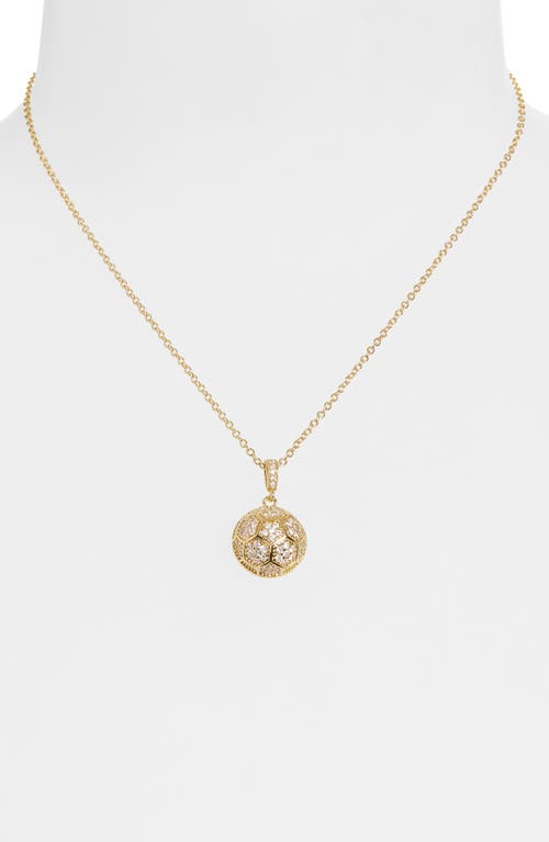 Leith Pavé Cz Soccer Ball Pendant Necklace In Gold