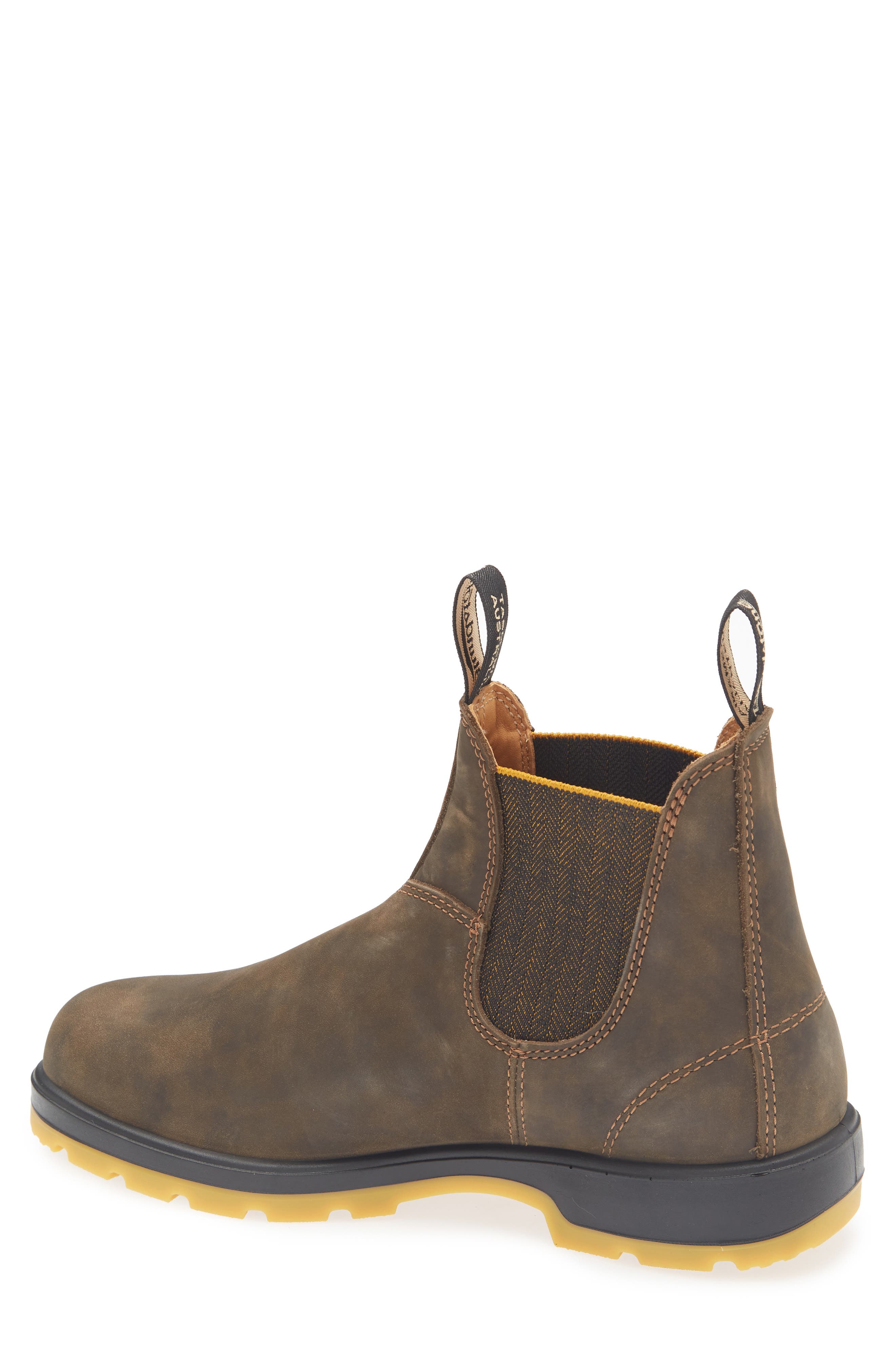Blundstone Footwear Lugged Chelsea Boot, Alternate, color, Rustic Brown/ Mustard