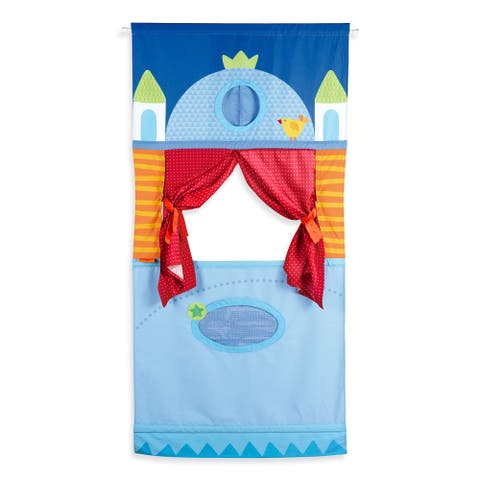 Doorway Puppet Theater - Space Saver with Adjustable Rod Ideal for Pretend Play, Hand Puppets, Educational Kids Activities, & Toys for Toddlers