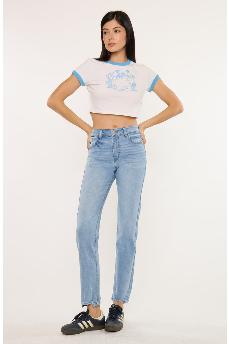 Breanne Essentials High Rise Straight Jeans, Alternate, color, Medium Wash