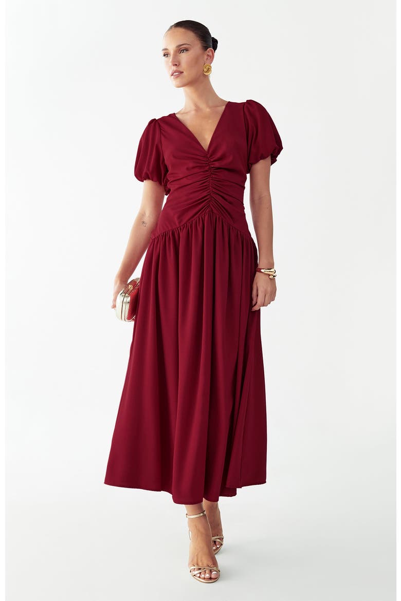 Zuri Midi Dress, Alternate, color, Scarlet