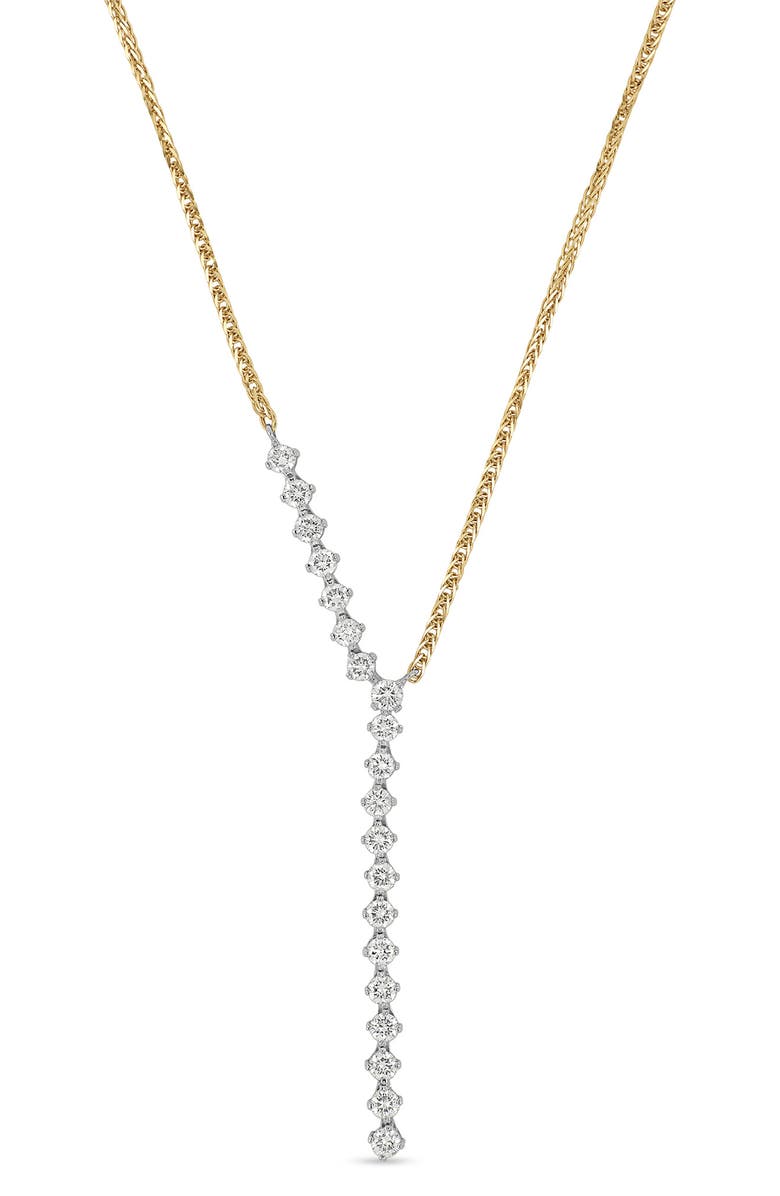 Bony Levy 18K Gold Liora Diamond Y-Necklace, Main, color, 18Kw Yellow Gold