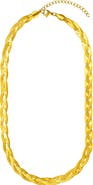 Adornia 18k Gold Plate Braided Herringbone Necklace