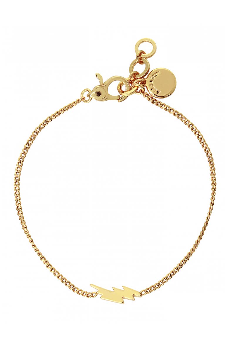 Lightning Bolt Pendant Bracelet, Main, color, SHINY GOLD