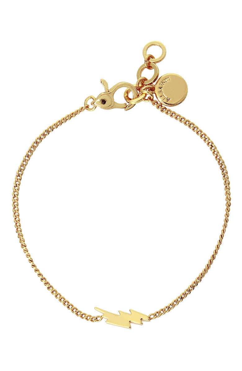 AllSaints Lightning Bolt Pendant Bracelet, Main, color, 