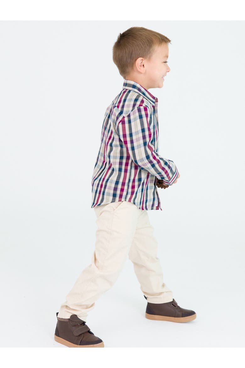Toddler Boys Long Sleeve Button Down Shirt, Alternate, color, Rowan Plaid