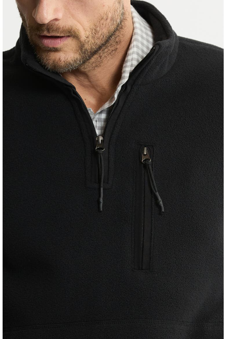 Quarter Zip Fleece Pullover, Alternate, color, BLACK