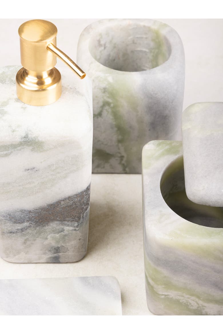 Hanoi Green Onyx Bath Accessories, Set of 4, Alternate, color, Green