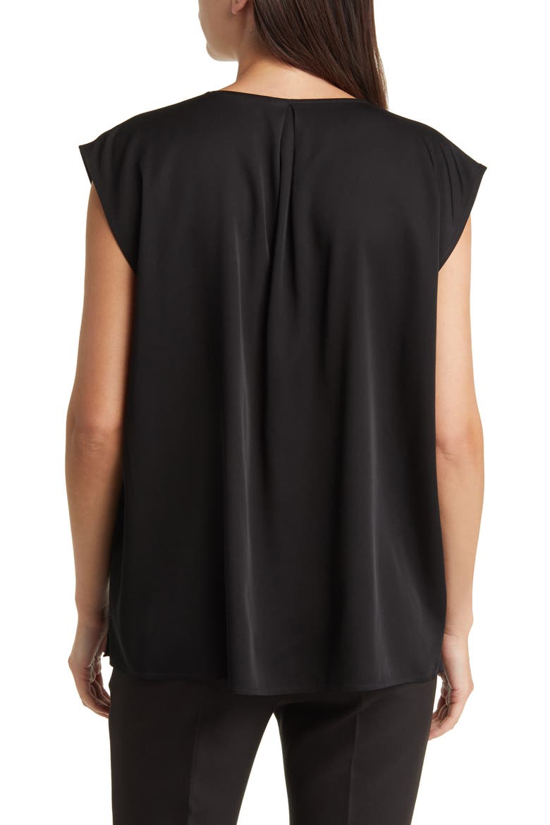 Bielli Silk Cap Sleeve Top, Alternate, color, BLACK