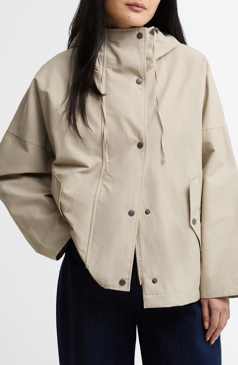 Barbour Kingswood Showerproof Hooded Jacket, Main, color, Light Sand/ Navy Gingham