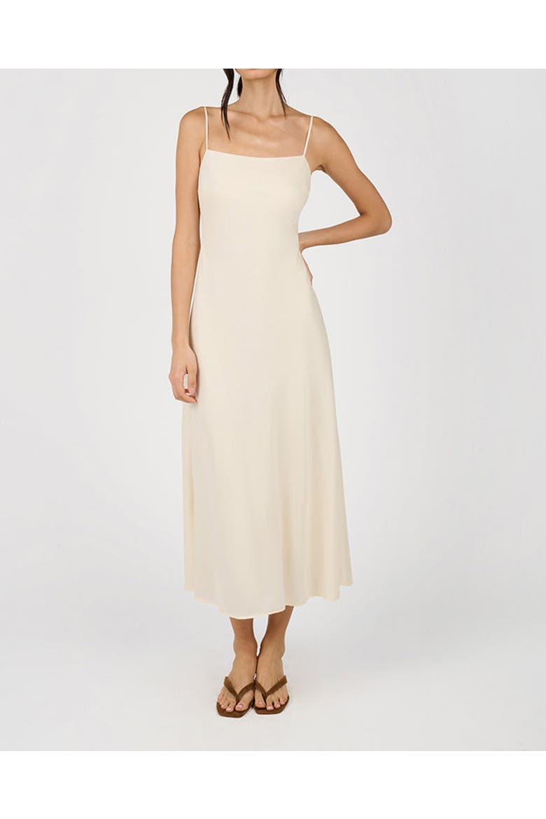 Ruffle Shawl Collar Maxi Dress, Alternate, color, Ivory
