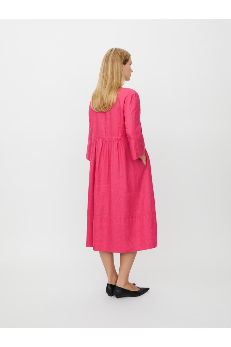 MaNasya Linen Tunic Midi Dress, Alternate, color, Carmine