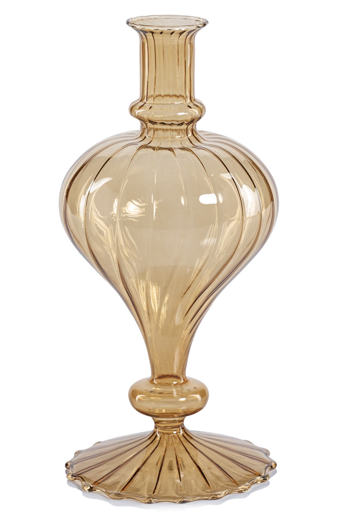 Zodax Vellum Spiral Footed Glass Vase